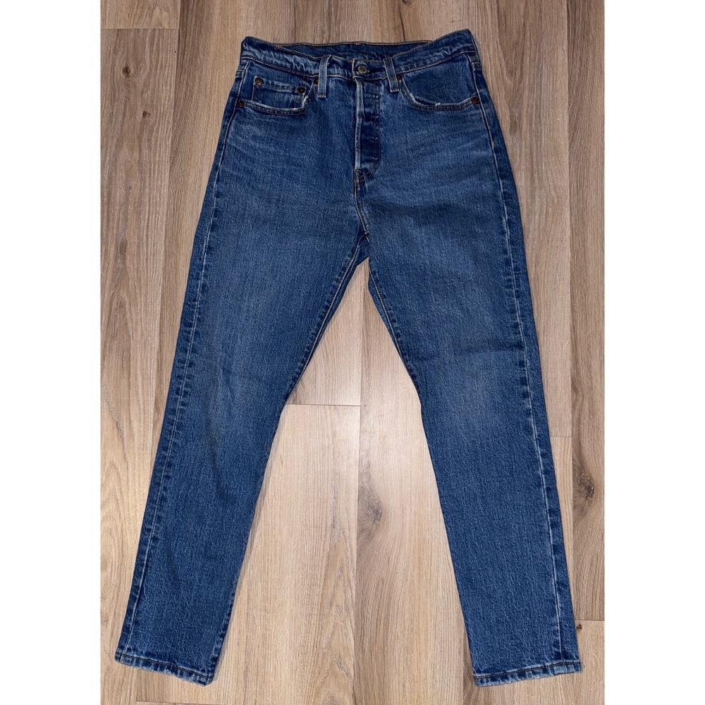 Levis 501 Skinny Jeans Mens 27x28 Medium Wash Blue Denim